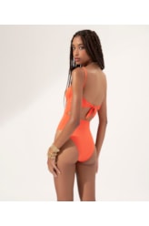 Maiô Bustiê Detalhe Dots Laranja
