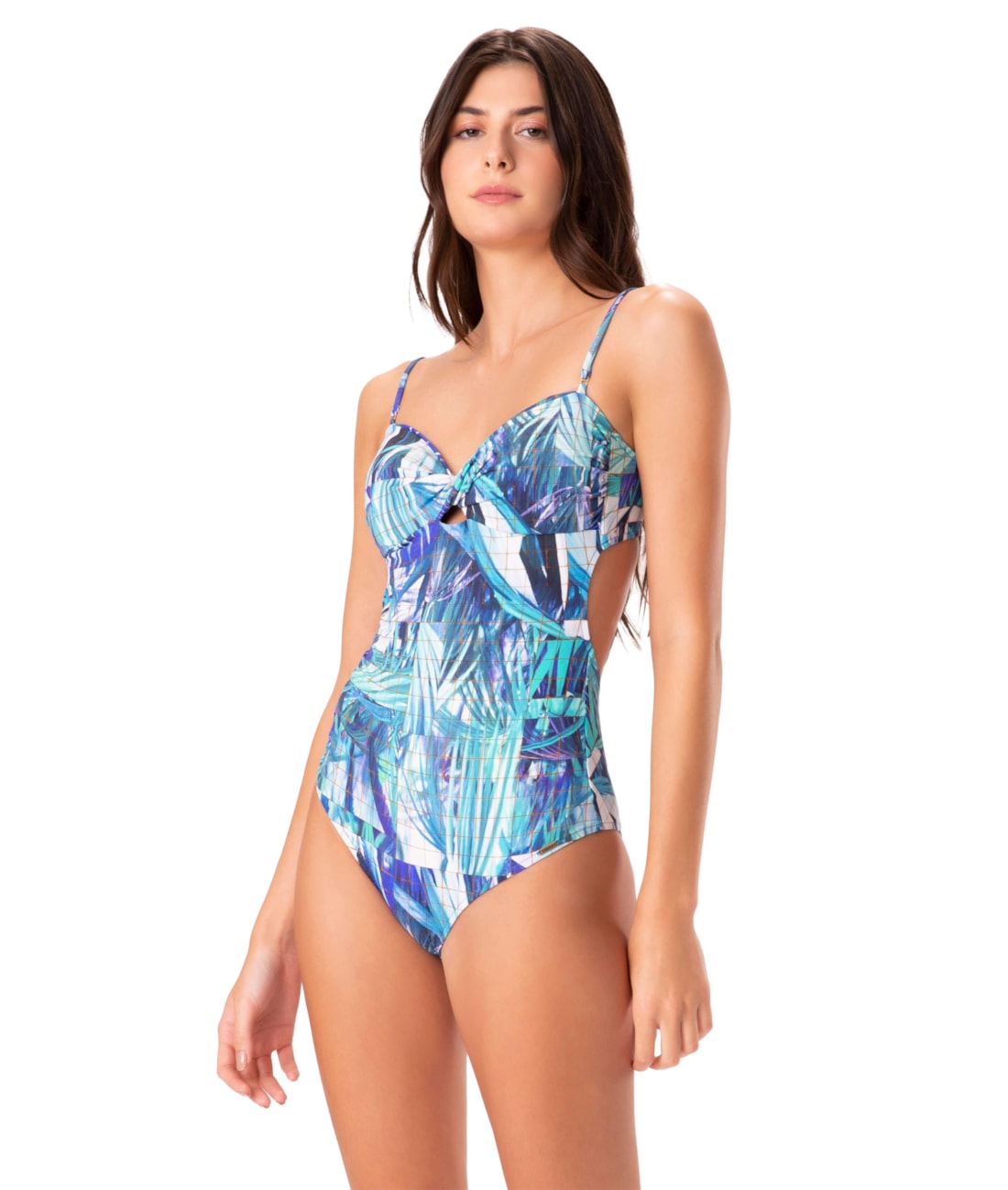 Maiô Bustiê Torcido Comfort Barbados Azul Bic