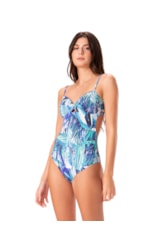 Maiô Bustiê Torcido Comfort Barbados Azul Bic