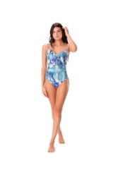 Maiô Bustiê Torcido Comfort Barbados Azul Bic