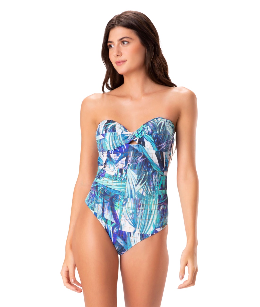 Maiô Bustiê Torcido Comfort Barbados Azul Bic