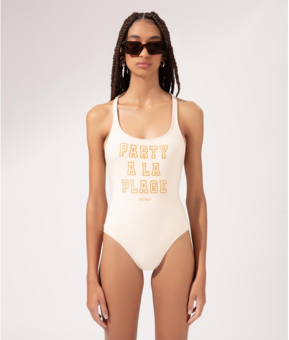 Maiô Decote Costas Silk Off White