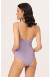 Maiô Decote Franzido Draping Lilas