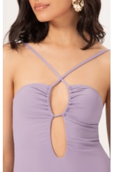 Maiô Decote Franzido Draping Lilas