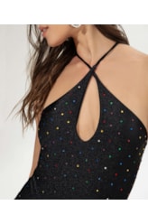 Maiô Decote Gota Crystals By Swarovski Celebrate Preto