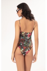 Maiô Decote v Comfort Flora Musgo