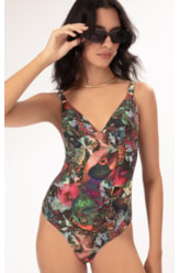 Maiô Decote v Comfort Flora Musgo