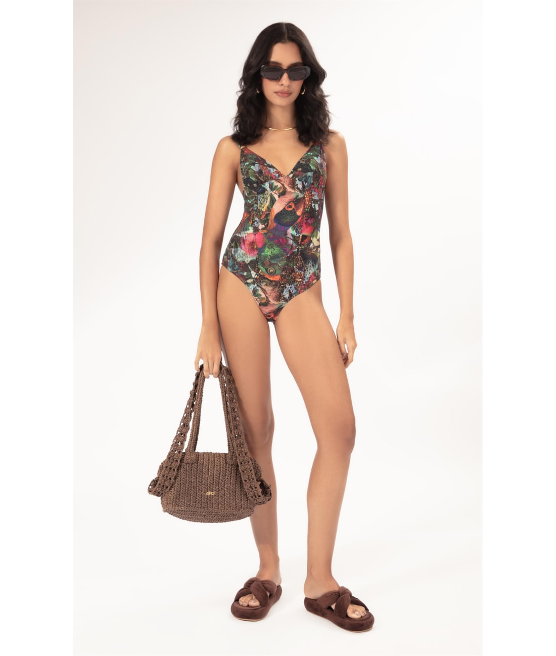 Maiô Decote v Comfort Flora Musgo