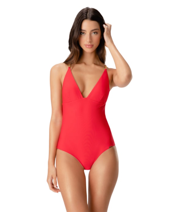 Maiô Detalhe Alças Vita Vermelho