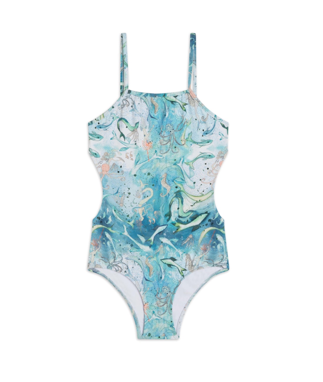 Maiô Infantil Alças Sirena Off White