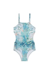 Maiô Infantil Alças Sirena Off White