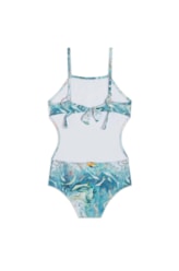 Maiô Infantil Alças Sirena Off White