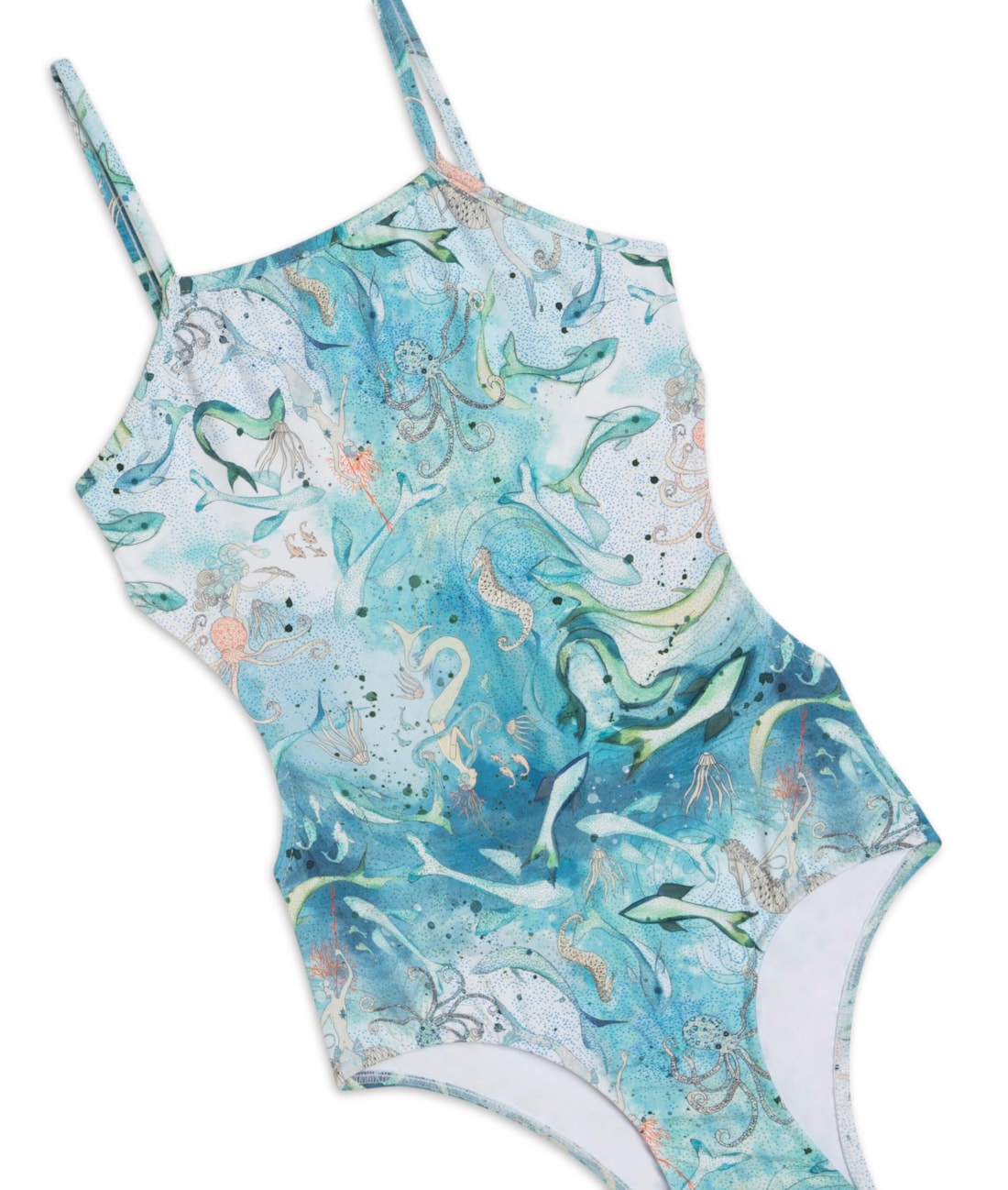 Maiô Infantil Alças Sirena Off White