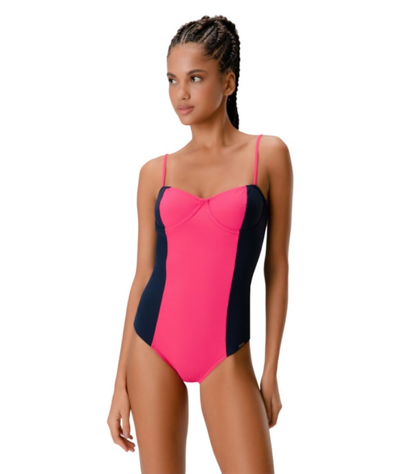 Maiô Meia Taça Bicolor Comfort Ipanema Marinho