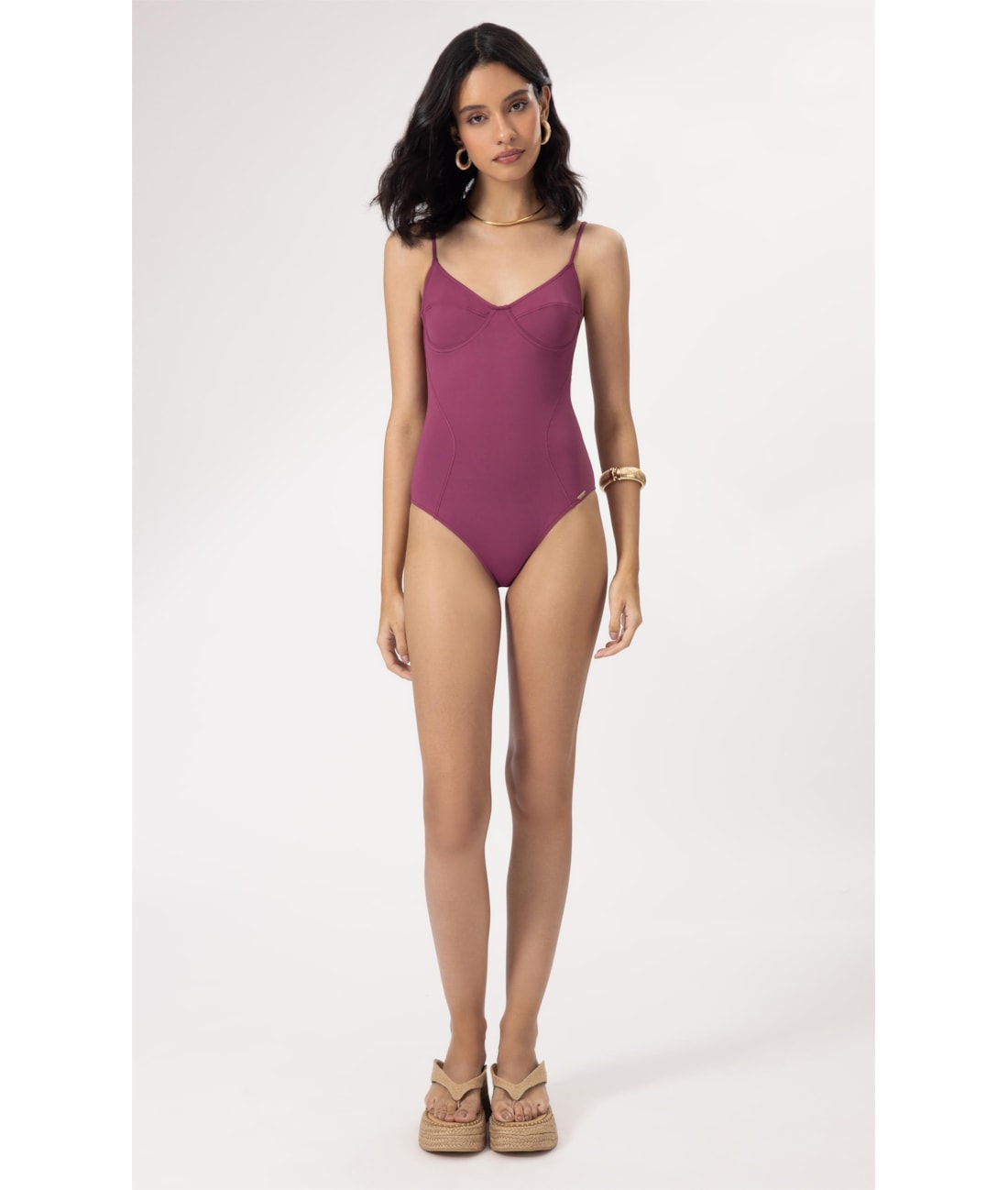 Maiô Meia Taça Madonna Clássicos Mauve