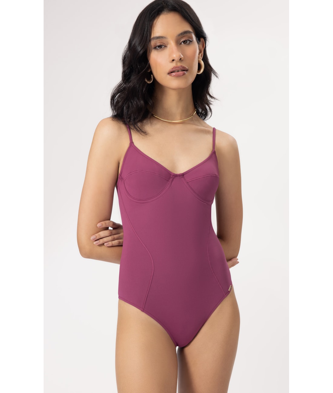 Maiô Meia Taça Madonna Clássicos Mauve