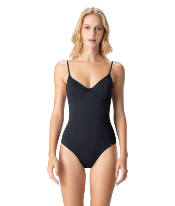 Maiô Meia Taça Madonna Classicos Preto