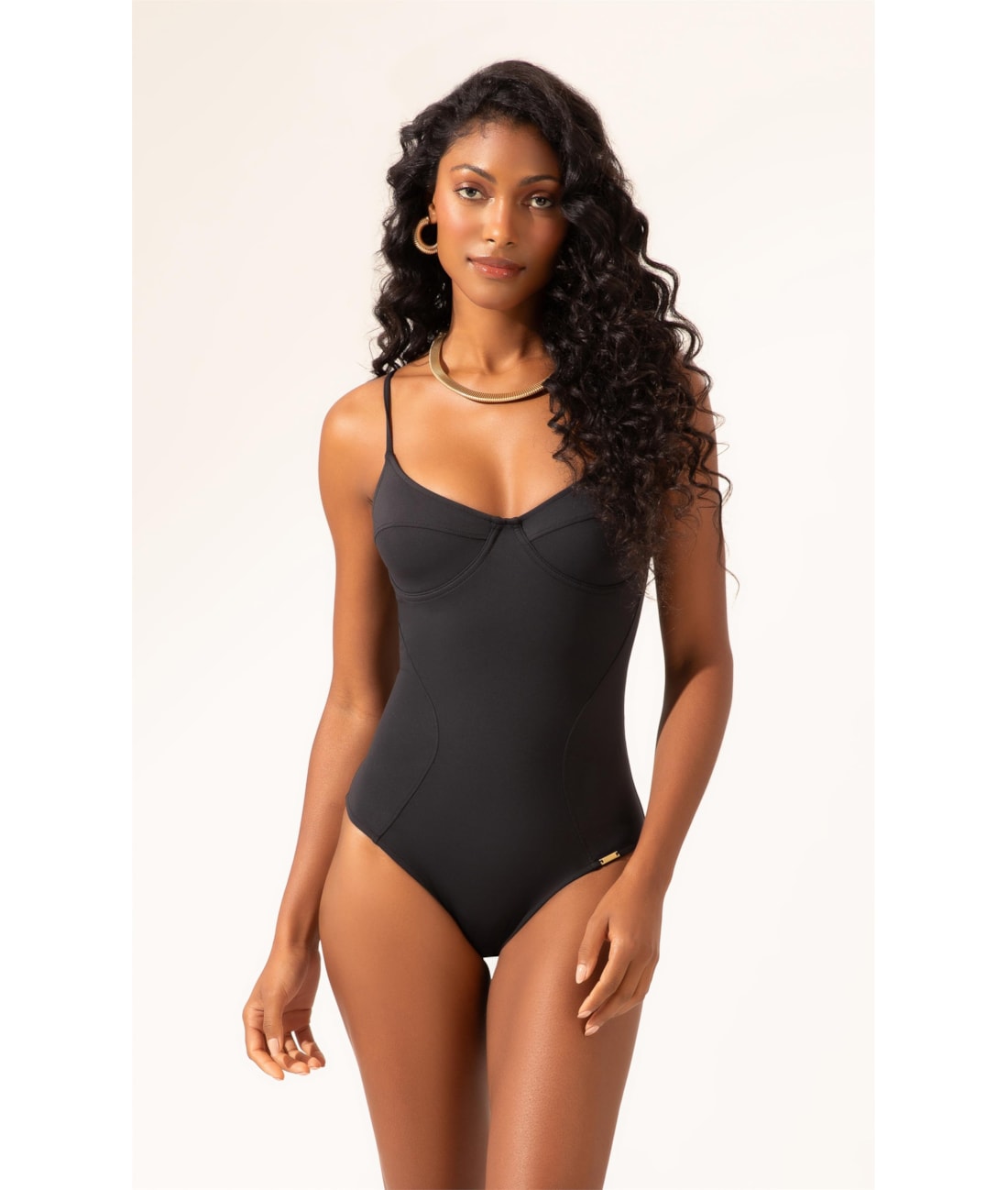 Maiô Meia Taça Madonna Coast Preto
