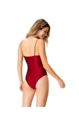 Maiô Meia Taça Madonna Jacquard Vermelho