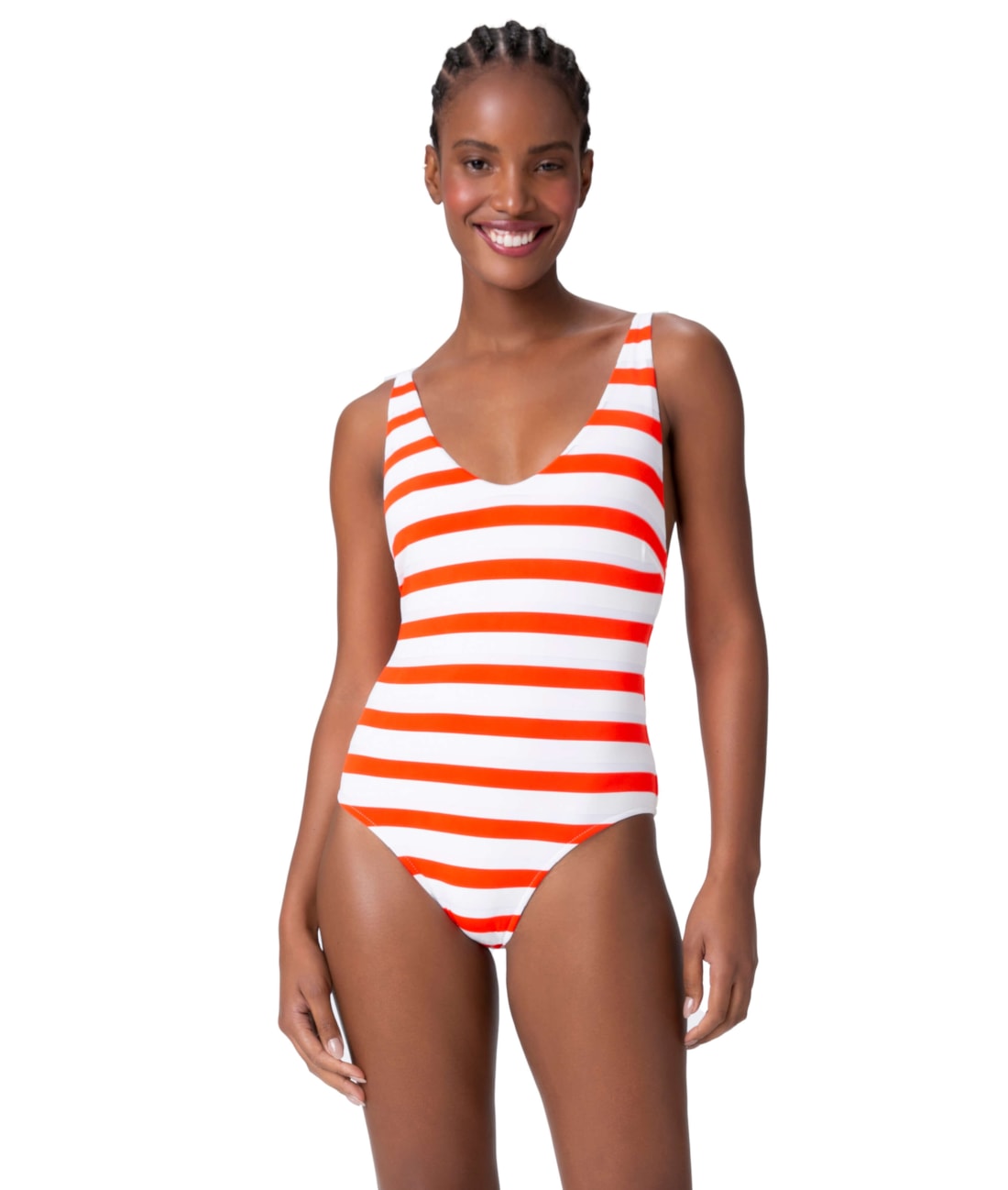 Maiô Minimal Stripe Navy Laranja