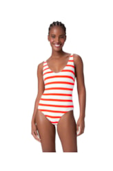 Maiô Minimal Stripe Navy Laranja