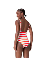 Maiô Minimal Stripe Navy Laranja