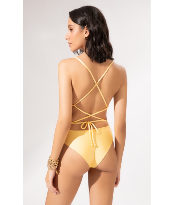Maiô Miracle Up Crystals By Swarovski Celebrate Amarelo Claro
