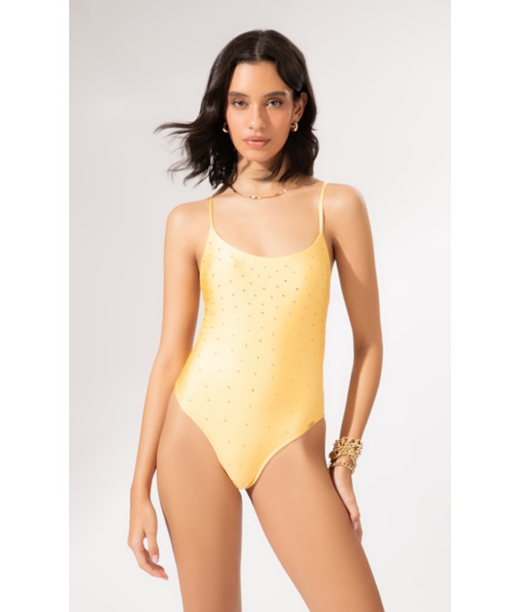 Maiô Miracle Up Crystals By Swarovski Celebrate Amarelo Claro