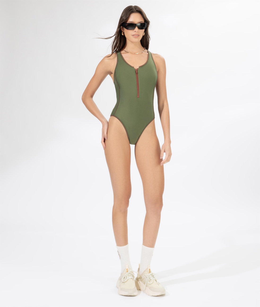 Maiô Nadador Venice Beach Verde Militar