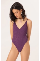Maiô Regata Asa Delta Crepe Shine Roxo