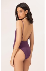 Maiô Regata Asa Delta Crepe Shine Roxo
