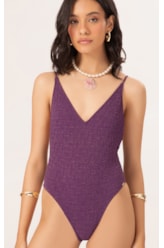 Maiô Regata Asa Delta Crepe Shine Roxo
