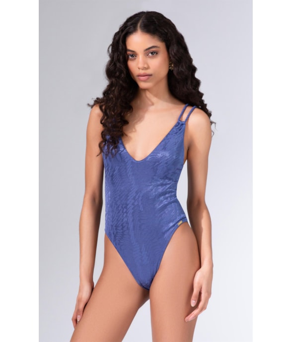 Maiô Regata Asa Delta Jacquard Laguna Purple Blue