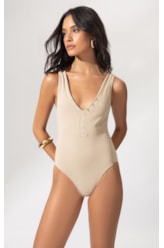 Maiô Regata Canelado Sculpt Areia