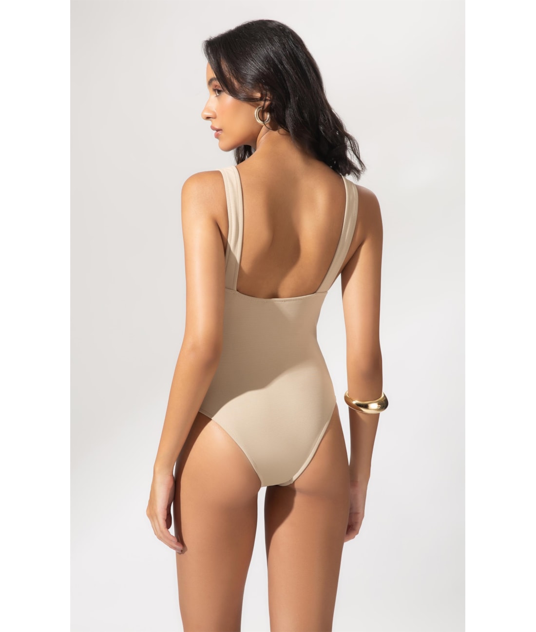 Maiô Regata Canelado Sculpt Areia