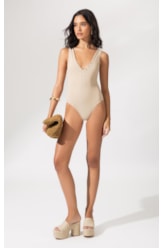 Maiô Regata Canelado Sculpt Areia