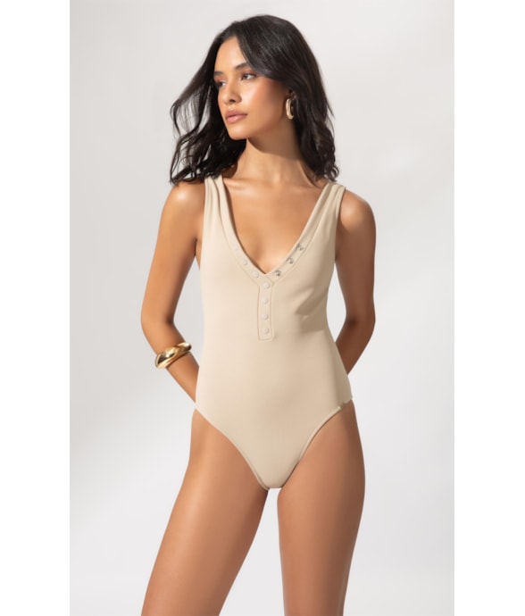 Maiô Regata Canelado Sculpt Areia