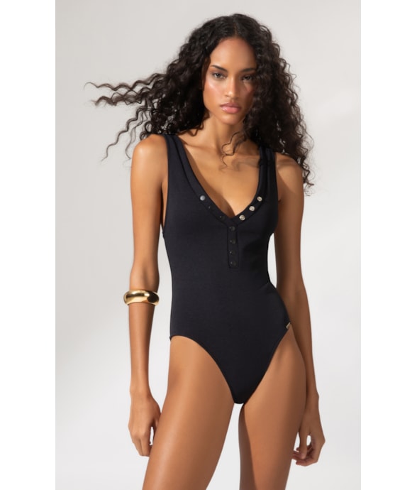 Maiô Regata Canelado Sculpt Preto