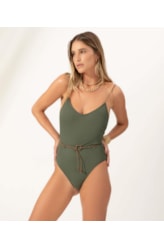 Maiô Regata Com Cinto Zanzibar Verde Militar