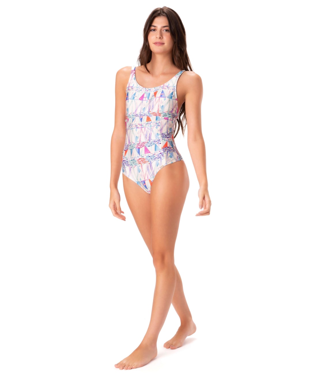 Maiô Regata Recort Comfort Veleiros Off White