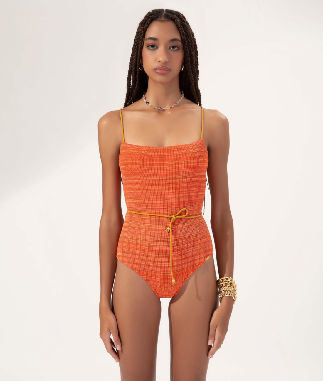 Maiô Regata Texture Laranja