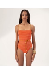 Maiô Regata Texture Laranja