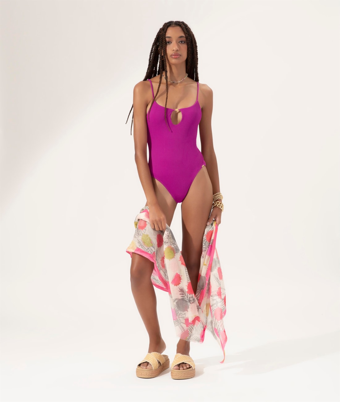Maiô Regata Vivo Madras Violeta