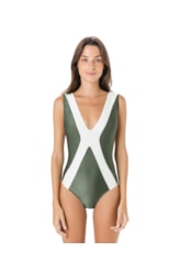 Maiô Triangulo Recorte Liso Verde Militar