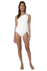 Maiô Um Ombro Só Boucle Off White