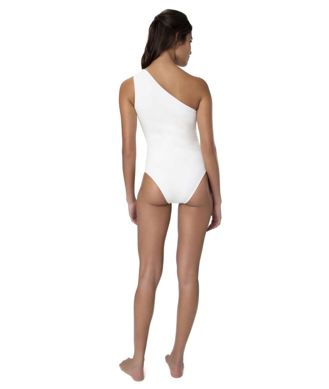 Maiô Um Ombro Só Boucle Off White