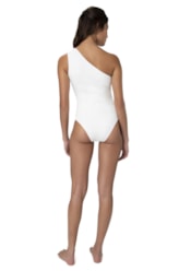 Maiô Um Ombro Só Boucle Off White