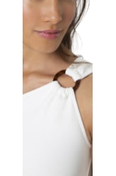 Maiô Um Ombro Só Boucle Off White