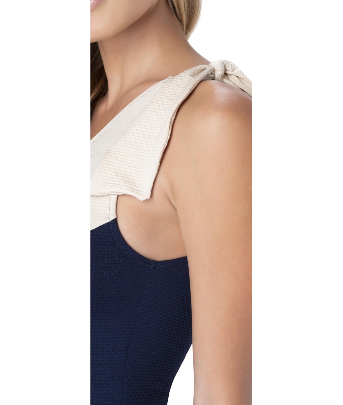 Maiô Um Ombro Só Colmeia Marinho