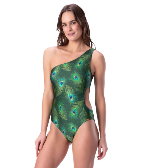 Maiô Um Ombro Só Ocelo Verde Militar